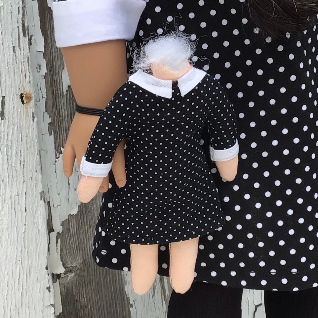 Wednesday Addams American Girl Basic Dress with Black Tights and Headless Doll | MakerPlace by Michaels Wednesday Addams American Girl Basic Dress with Black Tights and Headless Doll | MakerPlace by Michaels